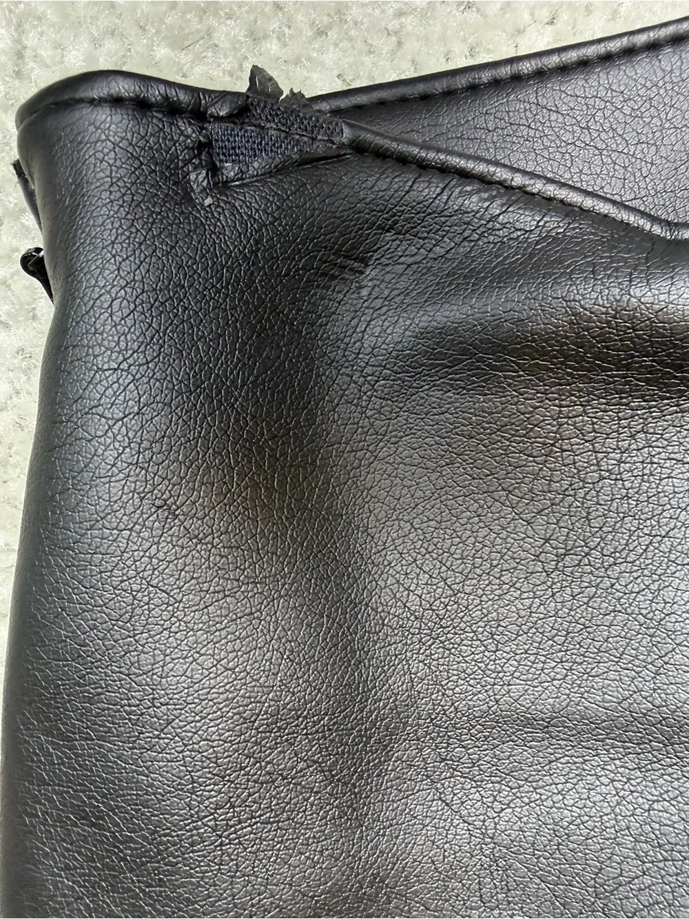 Michael Kors Black Faux Leather A-Line Skirt with Ring Detail